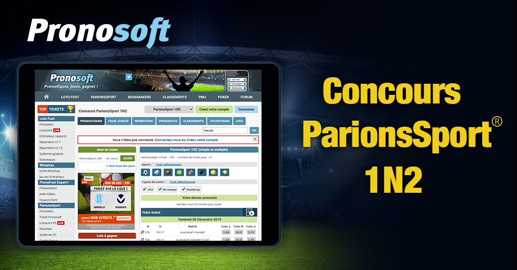 Pronostics - ParionsSport 1N2 - Concours ParionsSport 1N2